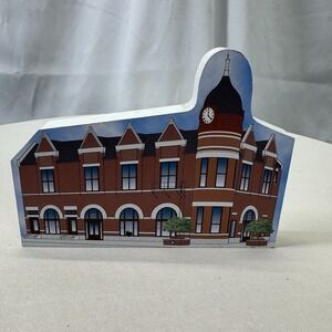 2014 Cats Meow Hiawatha Town Clock Shelf Sitter